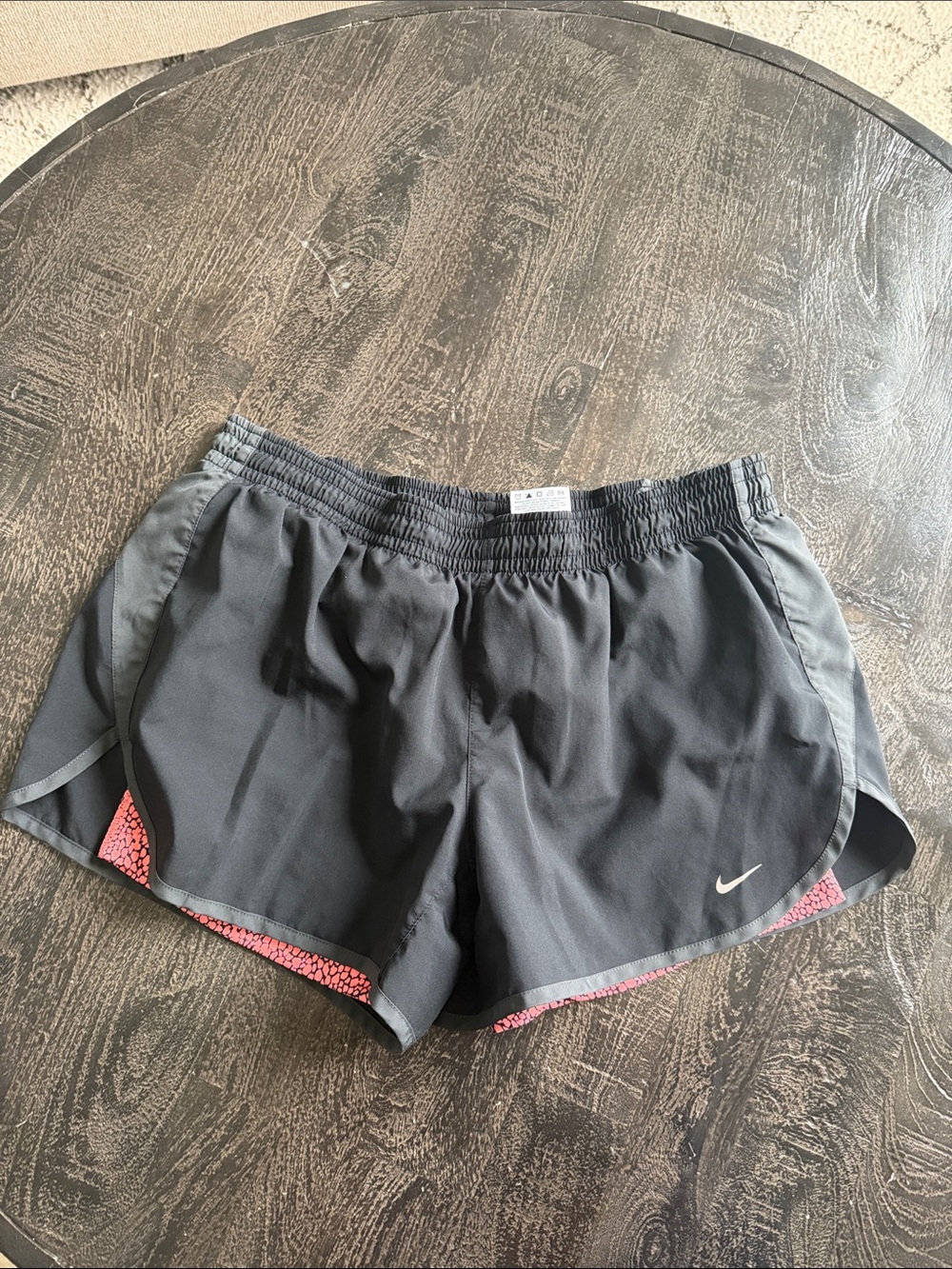 Nike Women’s Black Athletic Shorts with Pink Undershorts